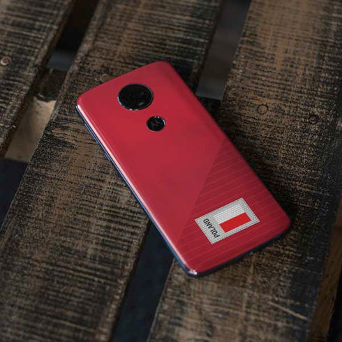 Poland Soccer Flag Moto E5 Plus Skin